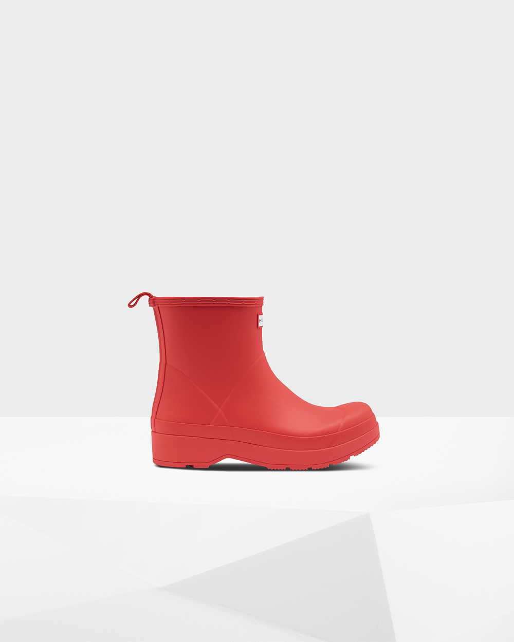 Mens Hunter Original Play Short Rain Boots Red | HNRVEI-409